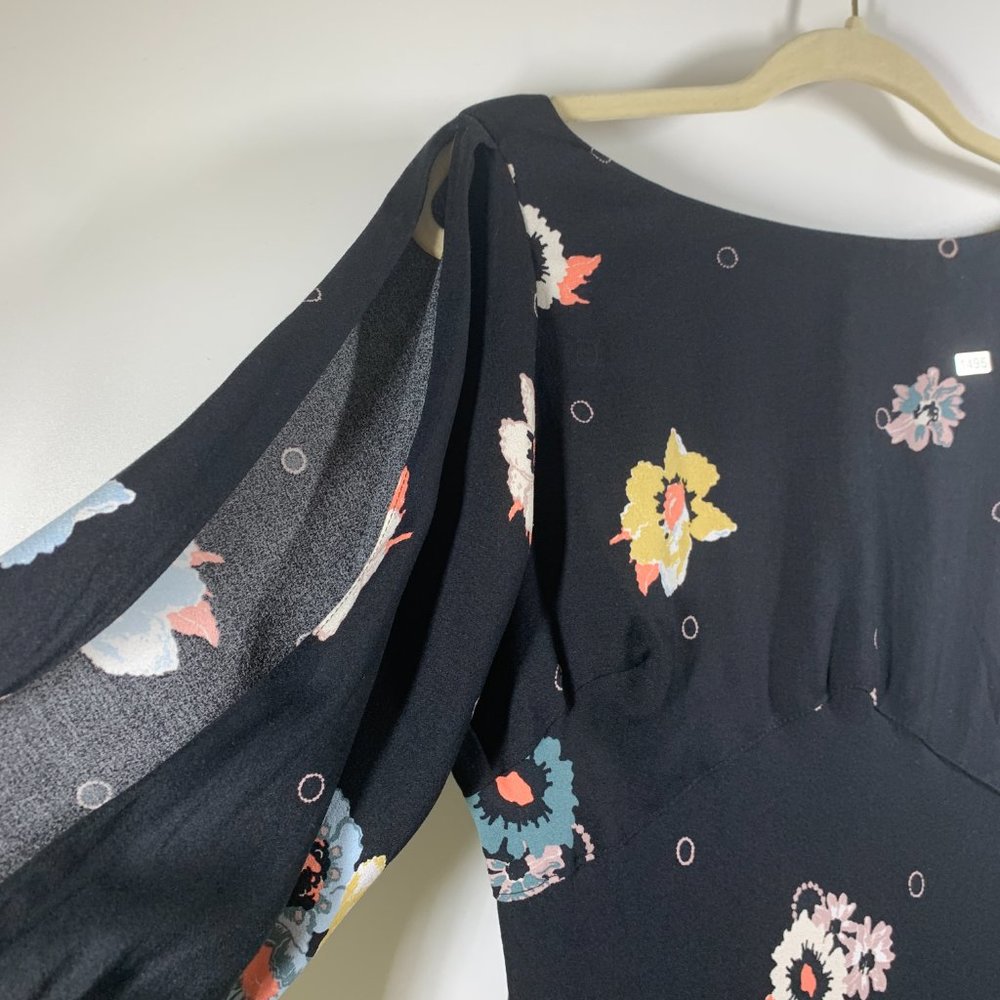 Free People Sunshadows Floral Print Split Sleeve Mini Dress NWT! 2 - Picture 10 of 16